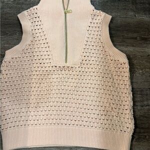 Varley Light Pink Sleeveless Knit Sweater